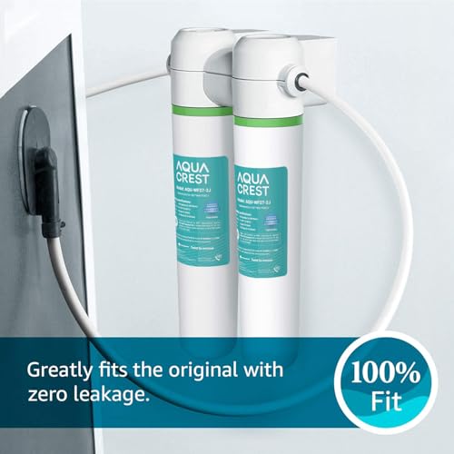 AquaCrest فلتر مياه تحت الحوض AQUA CREST FQK2J، بديل لـ GE FQK2J، FQK1K، معتمد من NSF/ANSI 42 372، 1320 جالون، فلتر مياه شرب بتدفق مزدوج (عدد 2) - Image 5