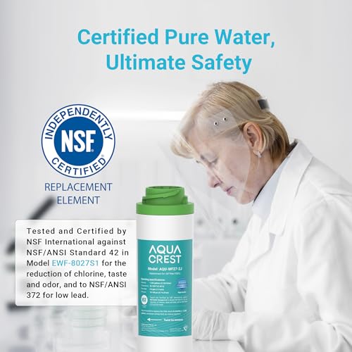 AquaCrest فلتر مياه تحت الحوض AQUA CREST FQK2J، بديل لـ GE FQK2J، FQK1K، معتمد من NSF/ANSI 42 372، 1320 جالون، فلتر مياه شرب بتدفق مزدوج (عدد 2) - Image 4
