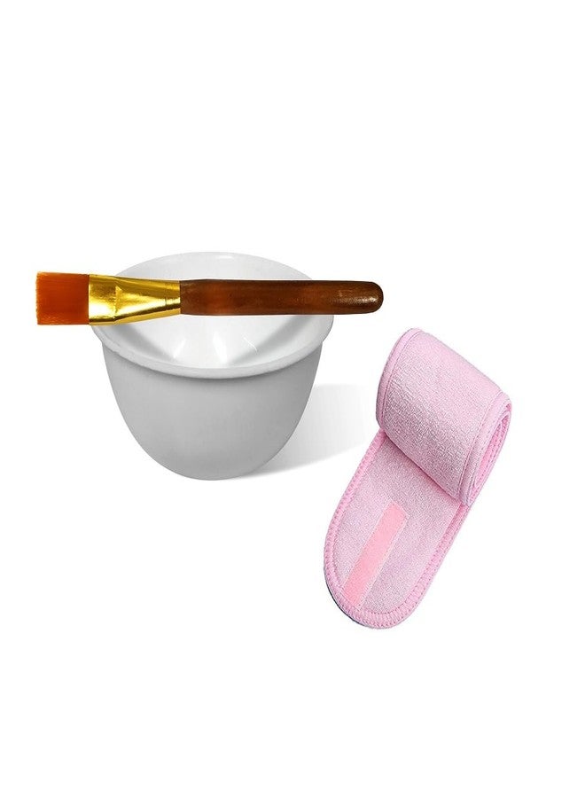 Utkarsh Combo Of Adjustable Facial Men/Women Head Band With Face Mask Bowl/Brush Set - Image 1