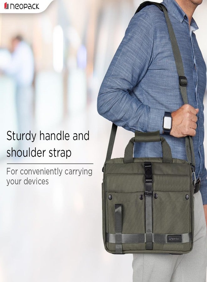 Neopack All Weather 14-inch Laptop Bag Compatible with Upto 14.2" Magbooks and 13" Notebooks - HP, Dell Asus, Lenovo & More (Military Green) - Image 3