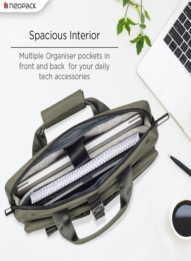 Neopack All Weather 14-inch Laptop Bag Compatible with Upto 14.2" Magbooks and 13" Notebooks - HP, Dell Asus, Lenovo & More (Military Green) - Image 4