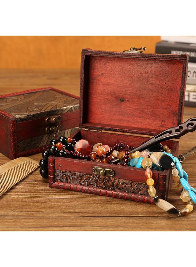 Bluejw Antique Retro Creative Desktop Storage Box With Lock Storage Box European-style Wooden Jewelry Box Small Wooden Box Gift - Image 5