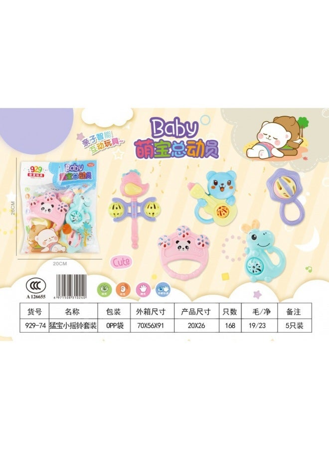 Hongfa Export Of Southeast Asia Baby Hand Rattle Hand Drum 3-6-12 Months Baby Newborn Baby Gift Toys - Image 2