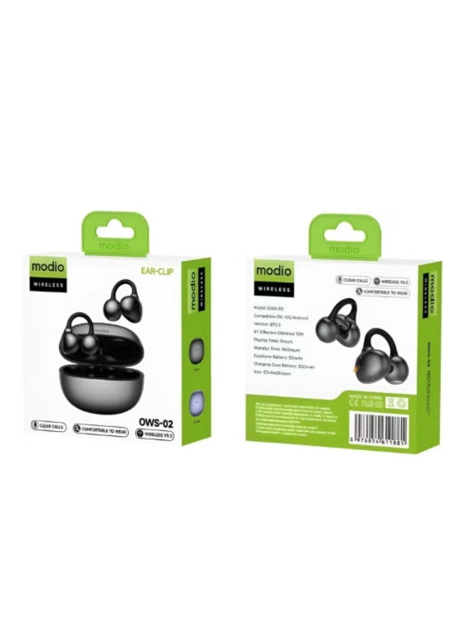 modio Bluetooth long battery life, comfortable silicone clip suitable for extended use, and Bluetooth 5.3 - Image 2
