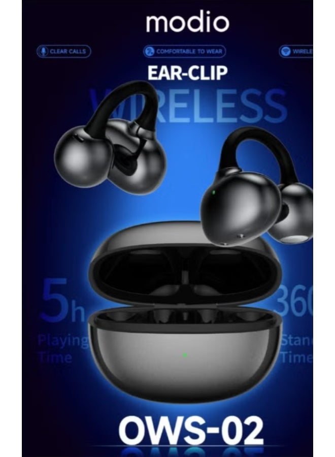 modio Bluetooth long battery life, comfortable silicone clip suitable for extended use, and Bluetooth 5.3 - Image 3