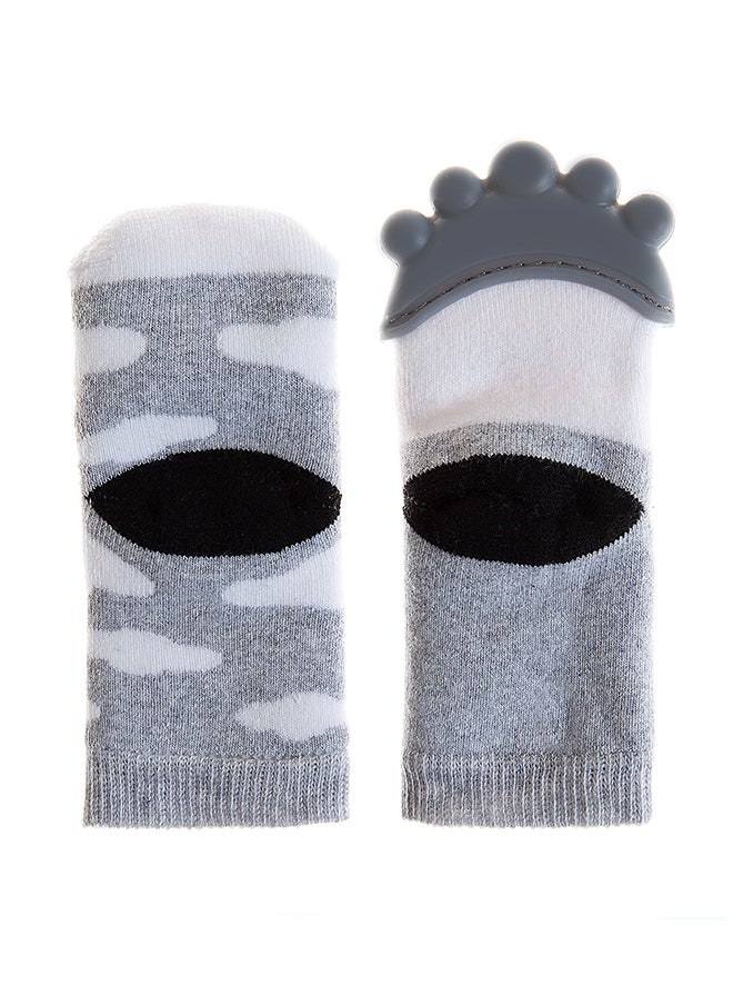 BabyJem - Baby Teething Socks 3-12 Months - Silicone Tip for Baby Gum Pain Relief - Soft Terry Cloth Texture - Machine Washable, BPA, Chemical Free - Image 1