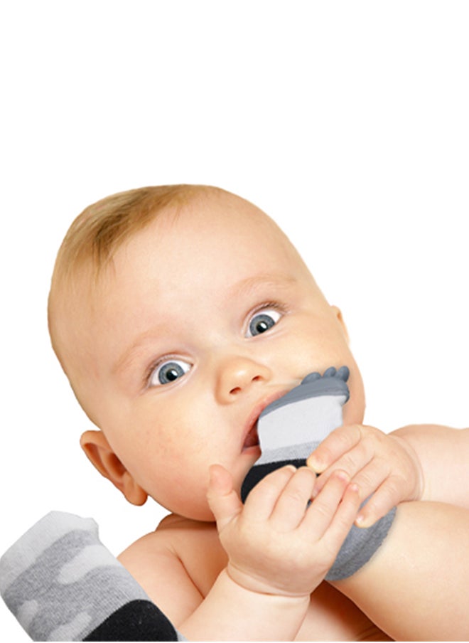 BabyJem - Baby Teething Socks 3-12 Months - Silicone Tip for Baby Gum Pain Relief - Soft Terry Cloth Texture - Machine Washable, BPA, Chemical Free - Image 1