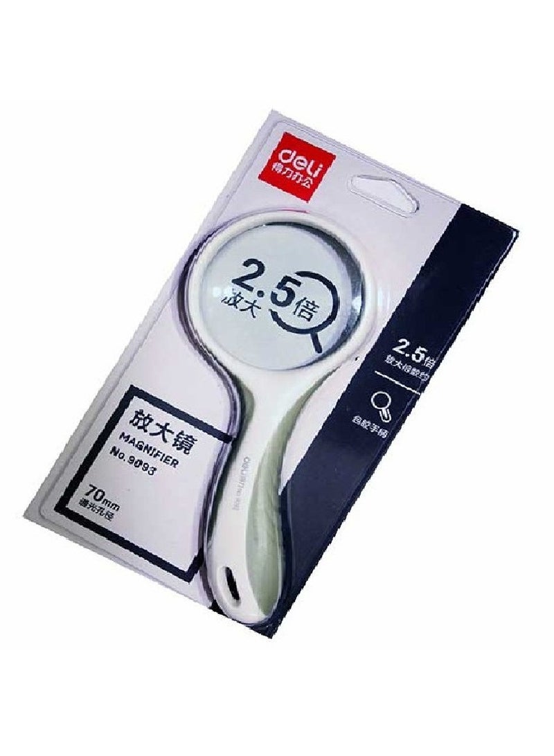 Deli Magnifyng Glass 70mm With Soft Grip Assorted Colours - Image 2