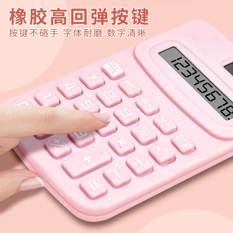 Cute High-Looking Mini Solid Color Calculator K888 Portable Accounting Office Computer - Image 3