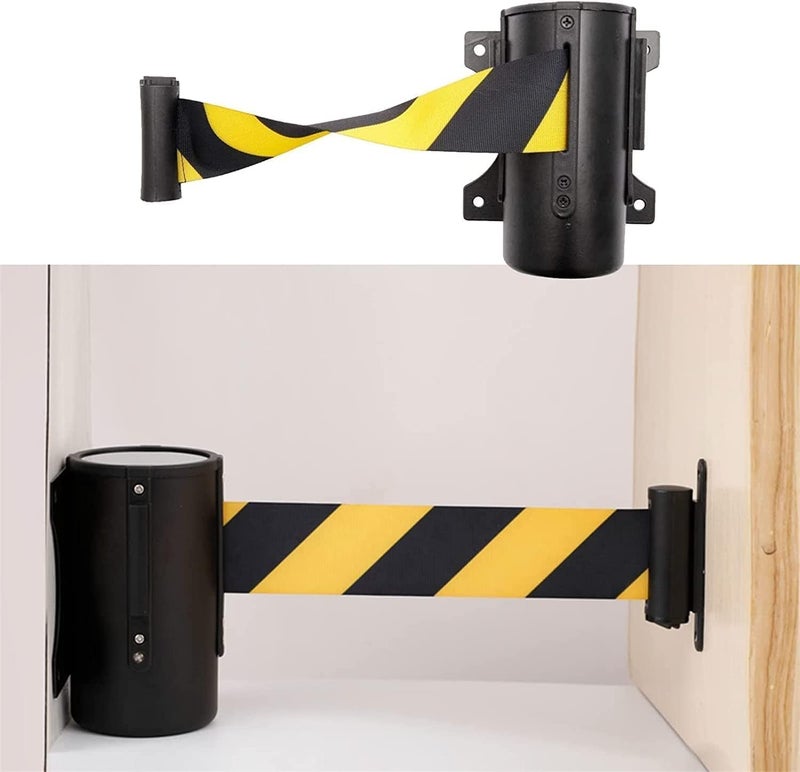 Retractable Door Barrier Wall Mounted Retractable Belt Barrier 2/3/5M Security Belt Ribbon Barriers for Offices and Public Areas Retractable for Party Supplies(2m) - Image 5