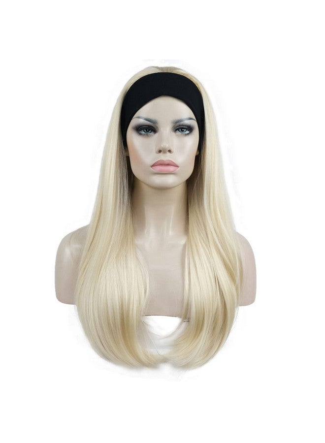 Aimole Long Straight 3/4 Women'S Wigs Synthetic Hair With Black Headband(613 Pale Blonde) - Image 2