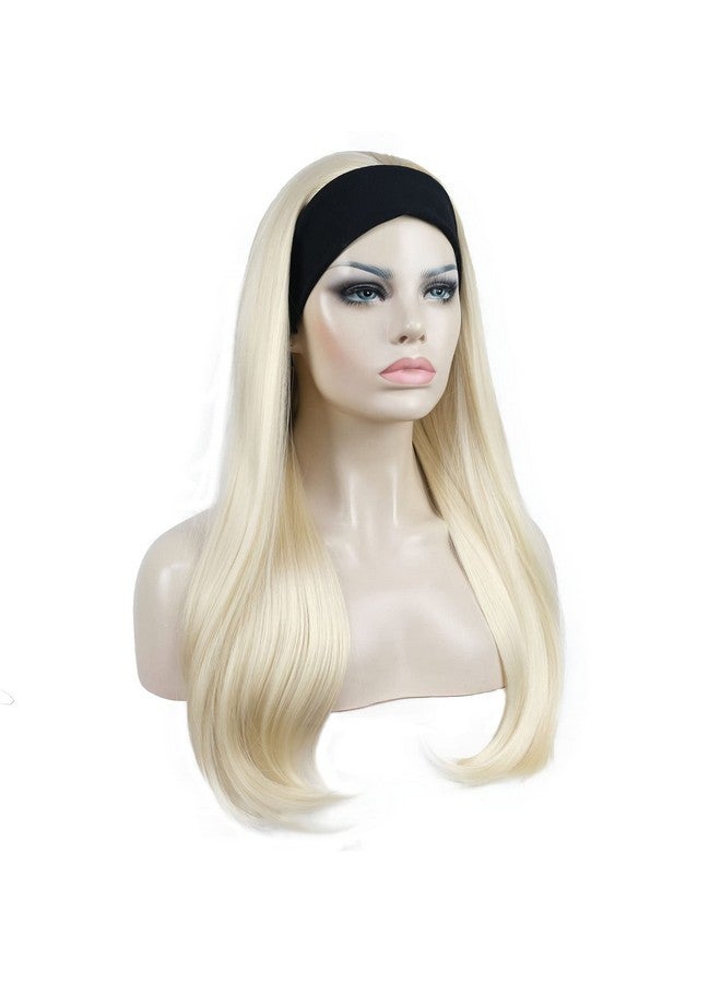Aimole Long Straight 3/4 Women'S Wigs Synthetic Hair With Black Headband(613 Pale Blonde) - Image 3