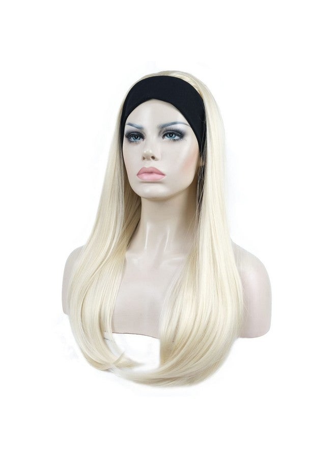 Aimole Long Straight 3/4 Women'S Wigs Synthetic Hair With Black Headband(613 Pale Blonde) - Image 5