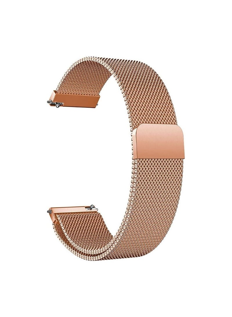 Morsey Compatible with Galaxy Watch 3 45mm/Samsung Galaxy Watch 46mm/Gear S3 Frontier/Classic Band, 22mm Stainless Steel Strap Replacement for Pro/Samsung Galaxy Watch 46mm Smartwatch (Rose gold) - Image 1