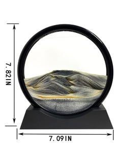 Happy Home Moving Sand Art Board, 3D Hourglass, Deep Sea Sand Scenery, Moving Sand Art Board, Circular Sand Frame, 3D Colorful Sand Decor, Comfortable Desktop for Home Office (7 Inch, Black)  - Image 2