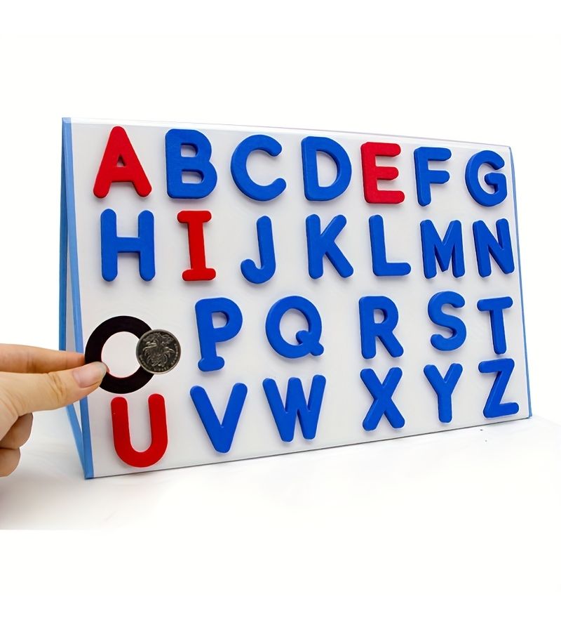 26 قطعة ملصقات حروف كبيرة مغناطيسية للأطفال لتعلم الحروف الأبجدية وتهجئة الأرقام، لعبة ثلاجة هدية - Image 5