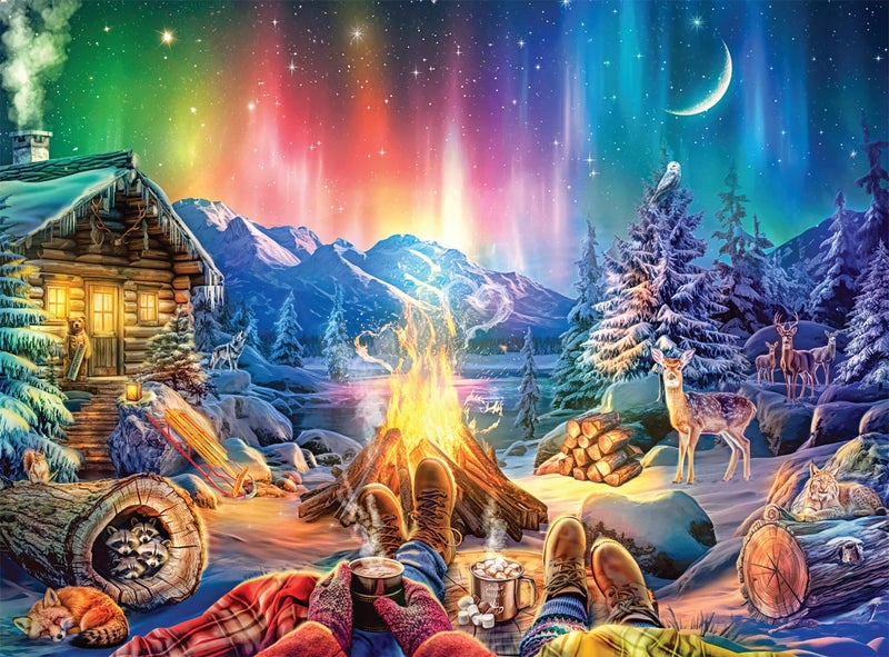 Buffalo Games - LARS - Winter's Night Bonfire - 1000 Piece Jigsaw Puzzle for Adults -Challenging Puzzle Perfect for Game Nights - Finished Size is 26.75 x 19.75 - Image 1