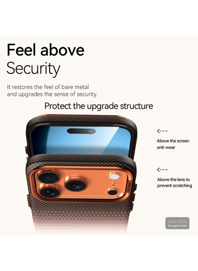 سولادا غطاء لـ iPhone 17 Pro Max متوافق مع MagSafe، غطاء رقيق وخفيف يمنح شعورًا بالغطاء المُعدوم، تصميم بنمط ألياف الكربون - Image 2