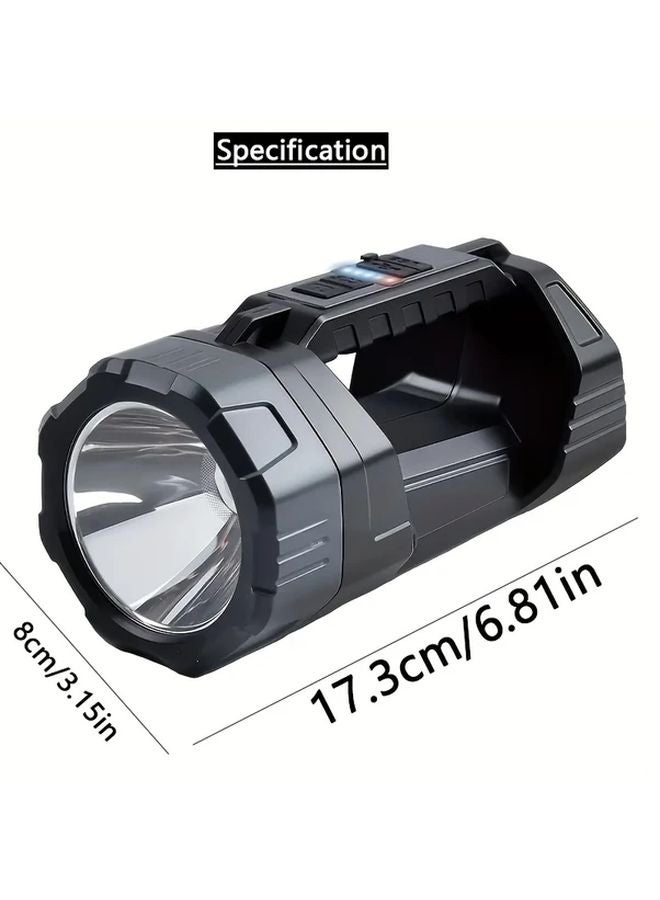 Black Rechargeable LED Flashlight 1800mAh Battery COB Side Light For Camping Fishing - Image 4
