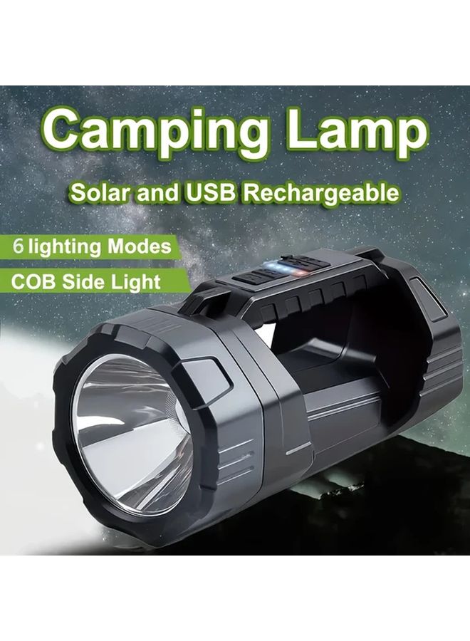 Black Rechargeable LED Flashlight 1800mAh Battery COB Side Light For Camping Fishing - Image 3