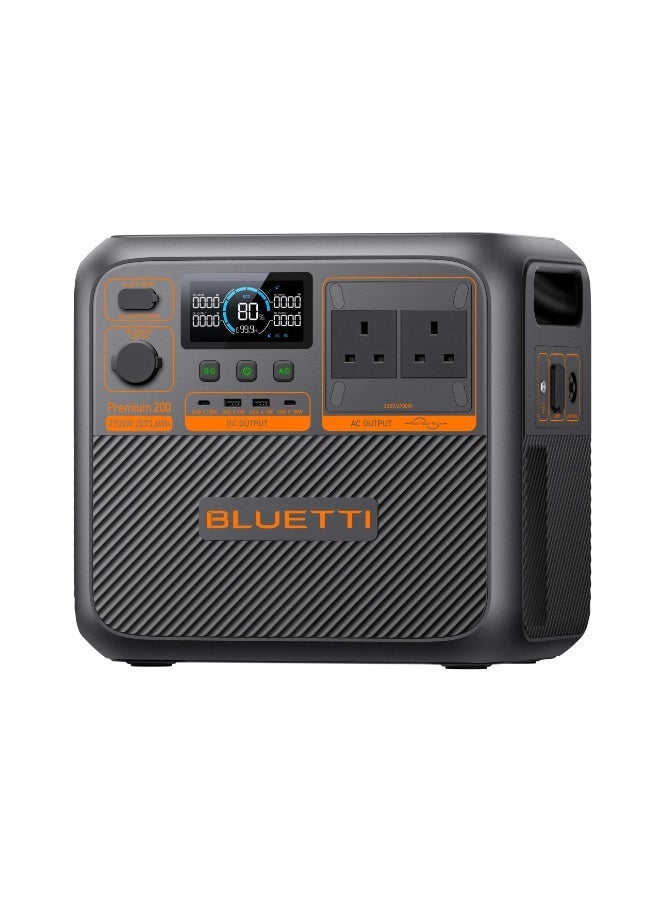 بلويتي محطة طاقة محمولة BLUETTI Premium 200 v2 بقدرة 2700 واط، بطارية LiFePO4 بسعة 2073.6 واط/ساعة، مولد طاقة شمسي سريع الشحن، باور بانك UPS للتخييم والطوارئ والاستخدام المنزلي - Image 1