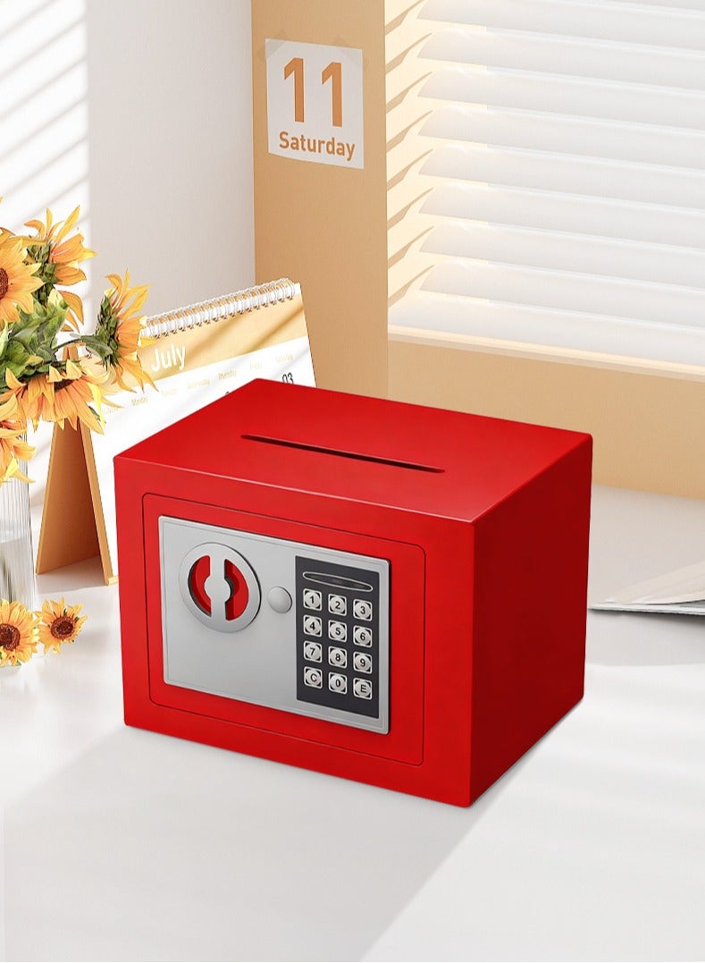 صندوق أمان صغير مع لوحة مفاتيح وأقفال، صناديق أمان شخصية إلكترونية بقفل مخفي، صناديق أمان مصنوعة من سبائك الفولاذ للاستخدام المنزلي والمكتب وغرف الفنادق والأعمال والمجوهرات والأموال - Image 1