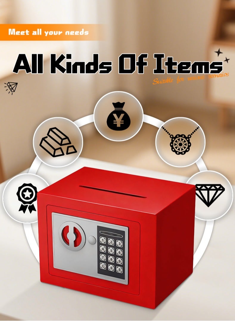 صندوق أمان صغير مع لوحة مفاتيح وأقفال، صناديق أمان شخصية إلكترونية بقفل مخفي، صناديق أمان مصنوعة من سبائك الفولاذ للاستخدام المنزلي والمكتب وغرف الفنادق والأعمال والمجوهرات والأموال - Image 3
