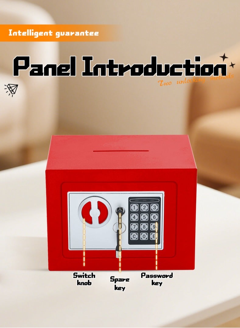 صندوق أمان صغير مع لوحة مفاتيح وأقفال، صناديق أمان شخصية إلكترونية بقفل مخفي، صناديق أمان مصنوعة من سبائك الفولاذ للاستخدام المنزلي والمكتب وغرف الفنادق والأعمال والمجوهرات والأموال - Image 4