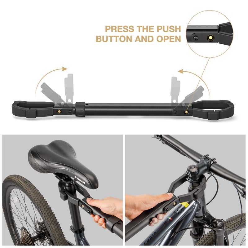 KONG MING CAR Bike Crossbar Adapter for Bike Rack - Top Tube Cross-Bar Adjustable - Bicycle Bike Adapter Bar for Low-Step Step-Through Bikes, BMXs, Ladies and Kids Bikes 70 lbs Capacity (Bike Crossbar) - Image 3