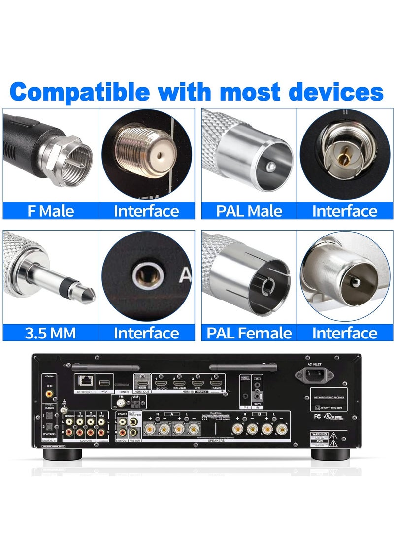 SYOSI - DAB FM Radio Antenna for Stereo System 75 Ohm DAB Telescopic Antenna with Magnetic Base and 3 m Extension Cable for Portable Radio Tuner Stereo Receiver AV Receiver Stereo Amplifier - Image 1