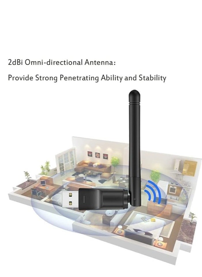 Generic - 300Mbps USB WIFI Adapter, RT5370 Wireless Network Card Adapter for Desktop, Laptop, Windows, Mac OS, Linux - Image 1