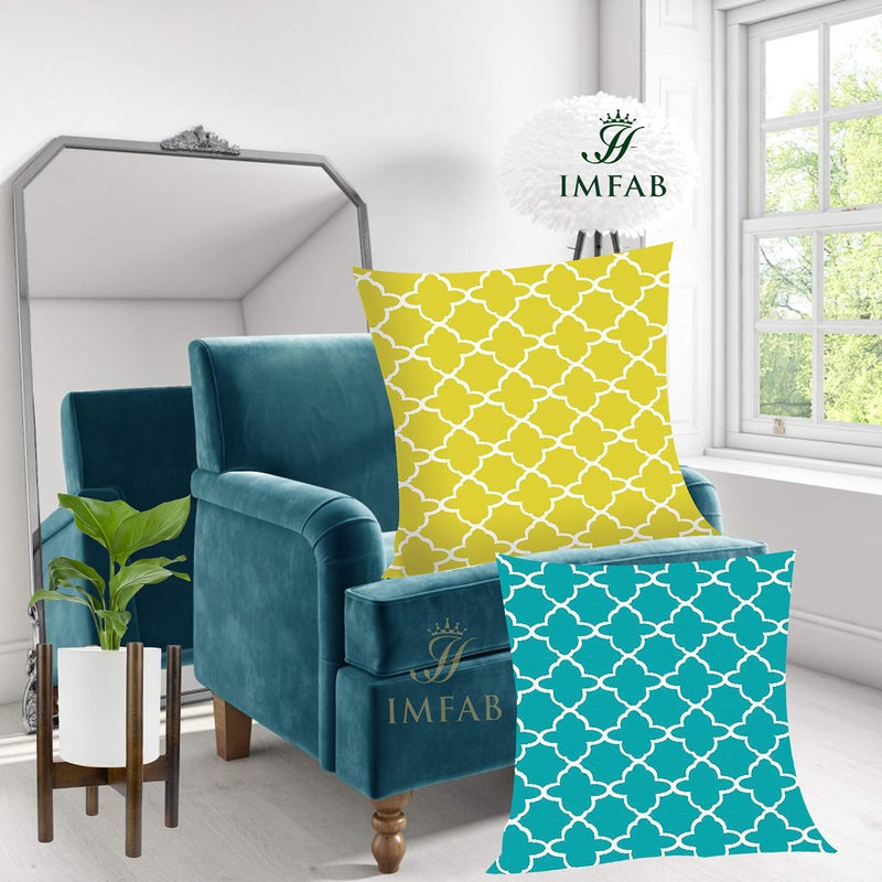 IM FAB Multicolour Digital Printed Canvas Cushion Cover 24X24 inches, Set of 2 Pcs - Image 4