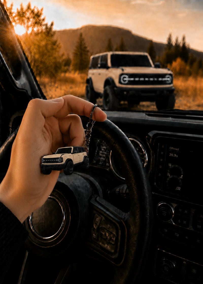 FOUR WHEEL BEAST إكسسوارات سلسلة مفاتيح برونكو - غطاء حامل مفتاح 4 أبواب - تعديلات رائعة متوافقة مع فورد برونكو 2021 2022 2023 - Image 5