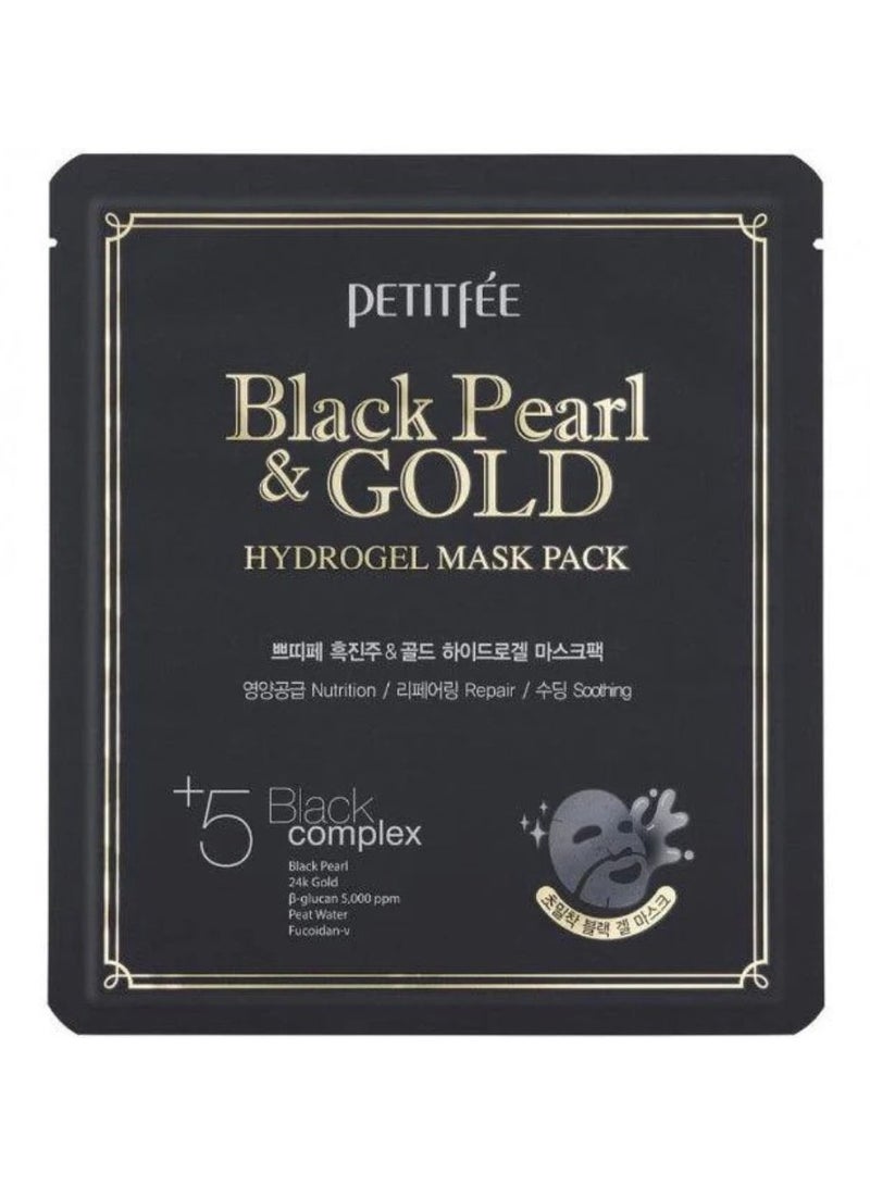 Petitfee Petitfée Black Pearl and Gold Hydrogel Mask Pack Nutrition and Repair 5units - Image 1