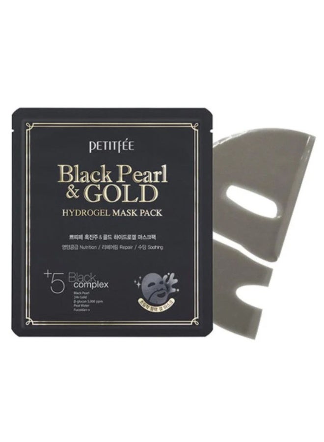 Petitfee Petitfée Black Pearl and Gold Hydrogel Mask Pack Nutrition and Repair 5units - Image 4