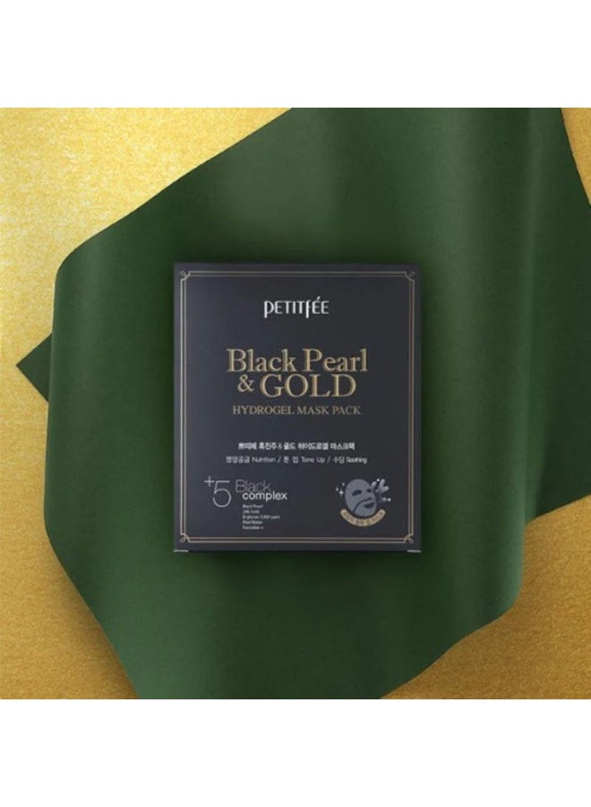 Petitfee Petitfée Black Pearl and Gold Hydrogel Mask Pack Nutrition and Repair 5units - Image 3