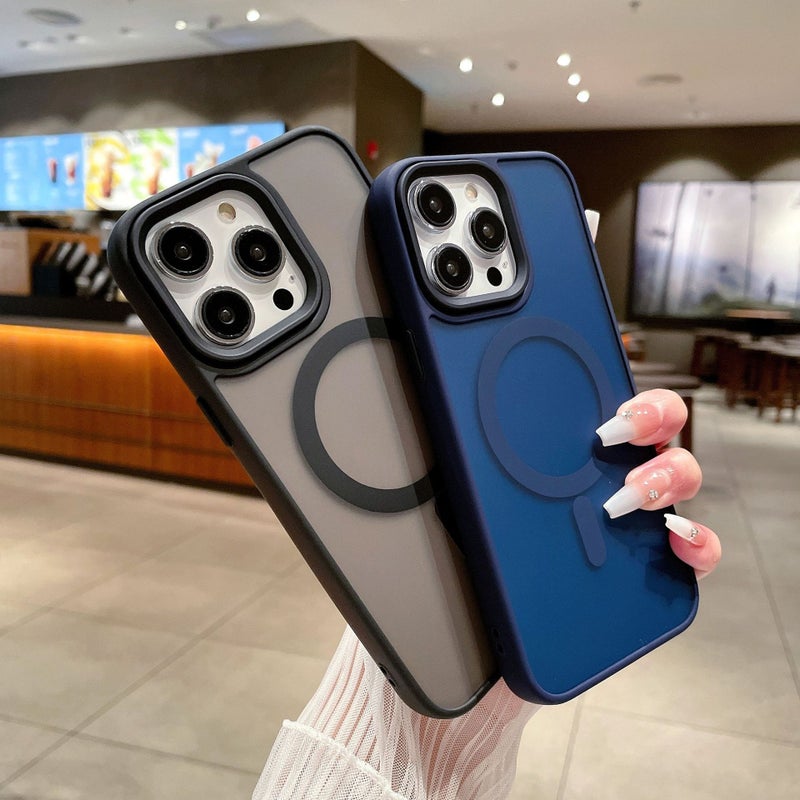 For iPhone14promax Soft Color Magnetic Mobile Phone Case Frosted Feel Apple 15 Protective Case 12 Simple 16 - Image 5