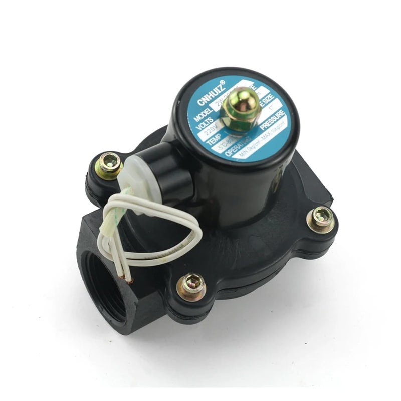 1 بوصة AC220V صمام مغناطيسي بلاستيكي مغلق عادةً DN15 إلى DN50 للهواء والماء - Image 5