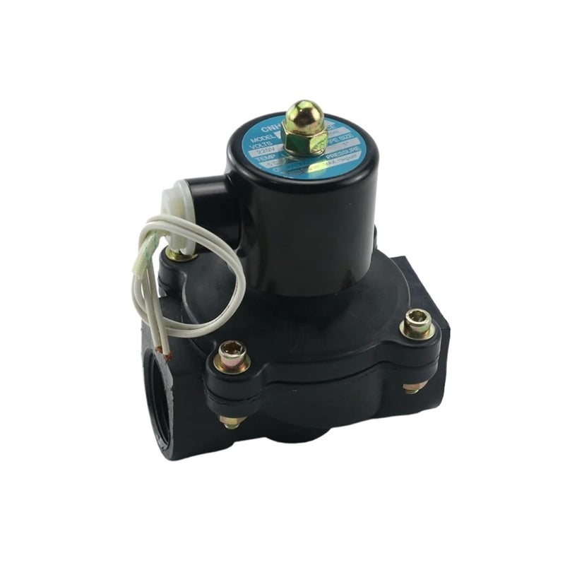 1 بوصة AC220V صمام مغناطيسي بلاستيكي مغلق عادةً DN15 إلى DN50 للهواء والماء - Image 2