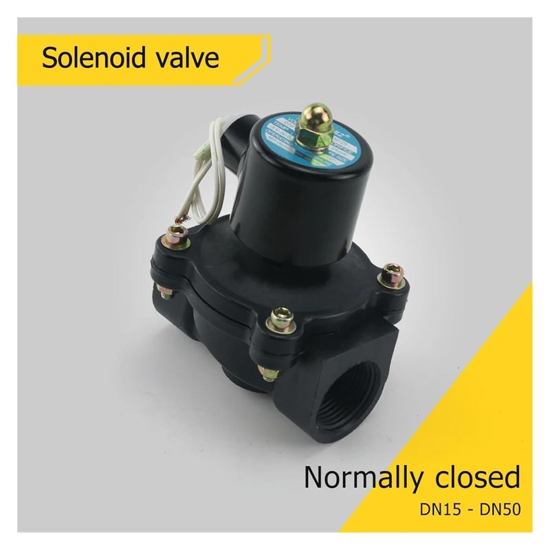 1 بوصة AC220V صمام مغناطيسي بلاستيكي مغلق عادةً DN15 إلى DN50 للهواء والماء - Image 3