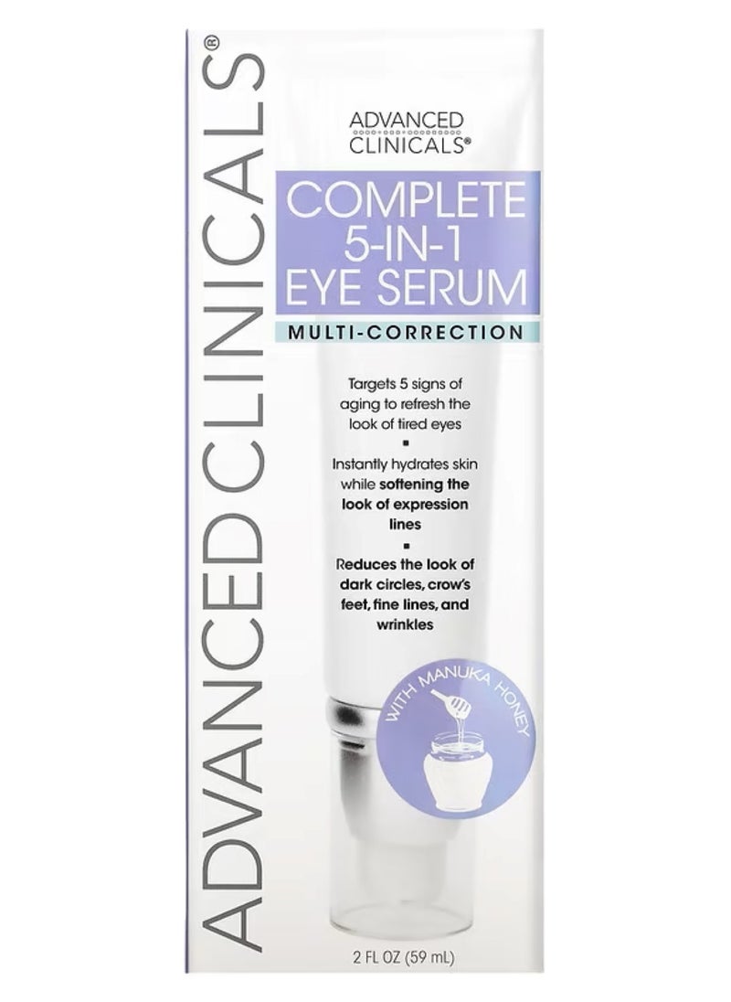 أدفانسد كلينيكال ادفانسد كلينيكالز‏, يعد Complete 5-in-1 Eye Serum مصحح متعدد، وهو 2 أونصة سائلة (59 مل)  - Image 1