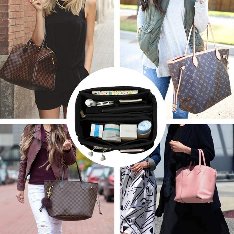 Omystyle Black Mini Purse Organizer Insert For Handbags  Felt Bag Organizer For Tote & Purse  Tote Bag Organizer Insert With 5 Sizes  Compatible With Neverful Speedy And More?8.5""?3.6""?4.9"" - Image 5
