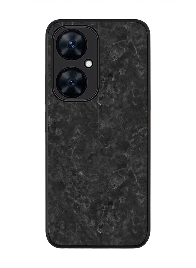 Stylizedd Rugged Black Edge case for Huawei nova 11i , Slim fit Soft Case Flexible Rubber Edges Anti Drop TPU Gel Thin Cover - Marble Texture Black - Image 1
