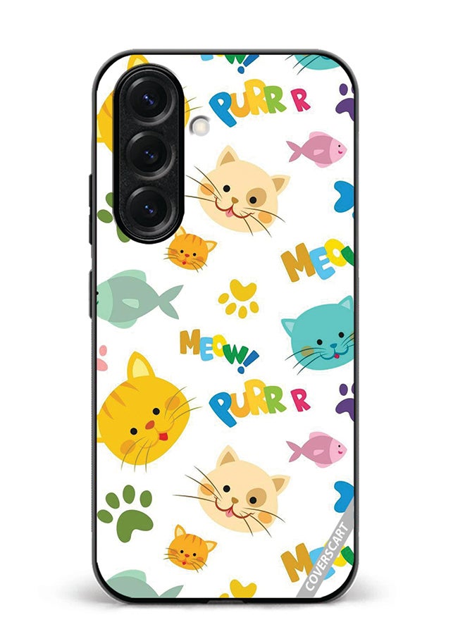 VR CREATIVE Protective Case Cover For Samsung Galaxy S25 Plus Meow Design Multicolour