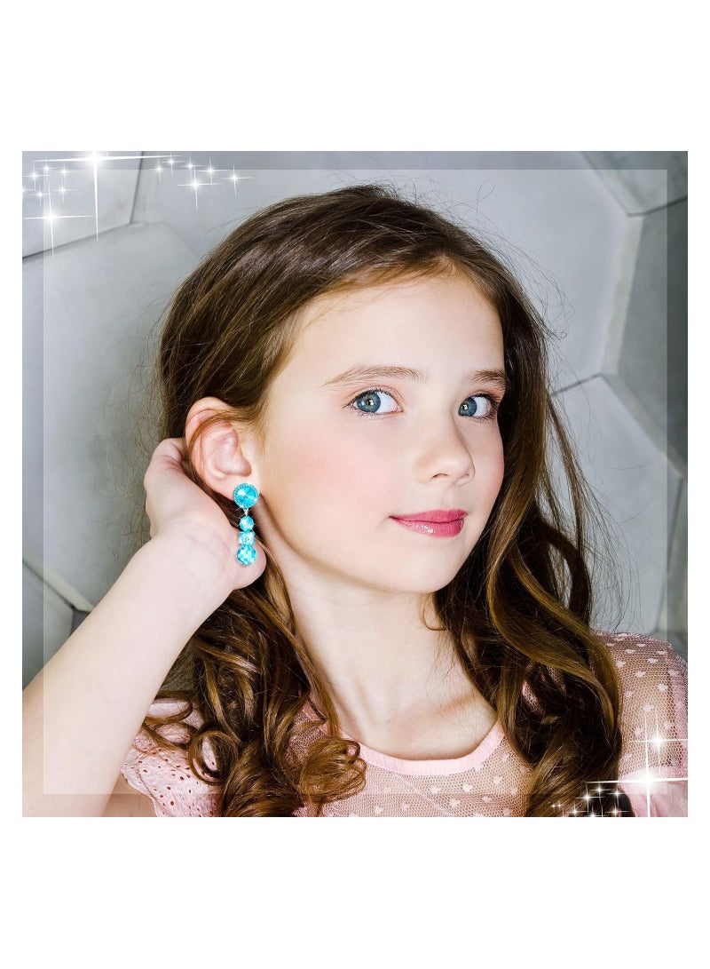 SYOSI 9 Pairs Girls Clip-on Earrings Pretend Princess Play Earrings Girl Party Favor Princess Clip on Earrings Pretend Play Earrings for Little Girl Kids Toddlers Jewelry Set - Image 2