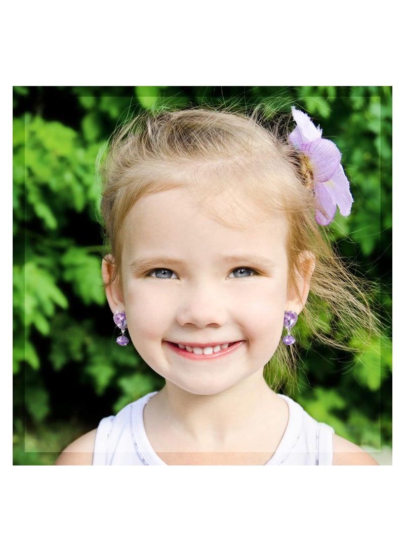 SYOSI 9 Pairs Girls Clip-on Earrings Pretend Princess Play Earrings Girl Party Favor Princess Clip on Earrings Pretend Play Earrings for Little Girl Kids Toddlers Jewelry Set - Image 3