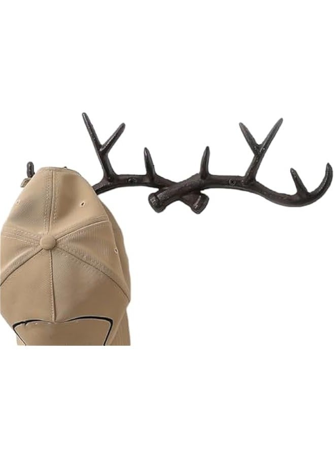 1PCS Vintage Cast Iron Antlers Wall Hooks Rustic Antique Finish Metal Clothes Hanger Rack for Hanging Coat Towel Keys Hat Umbrella Bag  - Image 1