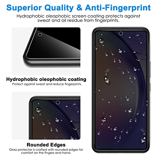 LYWHL 2 Pack for Samsung Galaxy S23 FE / A54 5G Privacy Screen Protector, Tempered Glass Anti-Spy Private Film, Anti-Scratch Bubble Free Case Friendly Easy Install [Don’t Support Fingerprint Unlock] - Image 4