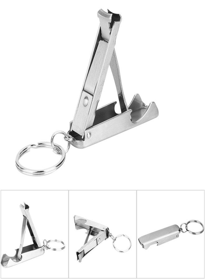 plplaaoo Nail Clippers, 2 in 1 Mini Nail Cutter Key Chain, Ultra-Thin Nail Clippers with Keychain Mini Portable Stainless Steel Foldable Nail Cutter Bottle Opener for Travel, Camping & Outdoor - Image 4