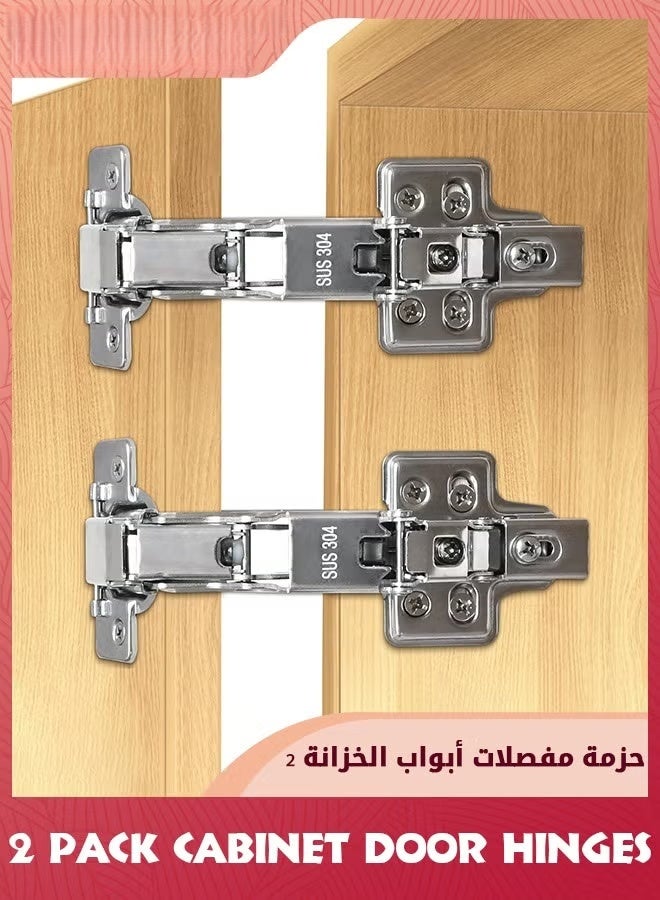 مفصلات باب مجلس الوزراء,2 حزمة كاملة التغطية مطبخ مجلس الوزراء المفصلات زاوية,165 درجة ناعمة إغلاق مفصلات مجلس الوزراء,الفولاذ المقاوم للصدأ ناعمة إغلاق المفصلات لباب مجلس الوزراء الحمام,مخفي أقرب مفصلات باب مجلس الوزراء - Image 1